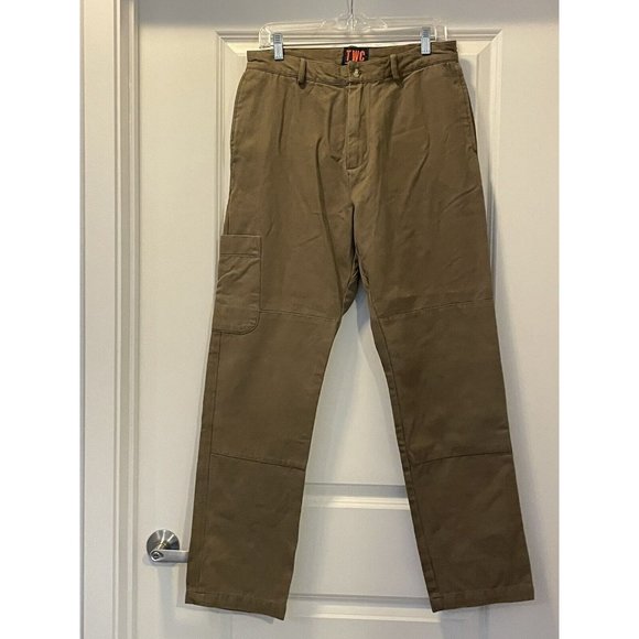 TWC The Workers Club High Rise Khaki Canvas Cargo Pants Trousers sz.32Wx32L NEW‎ - Picture 1 of 8